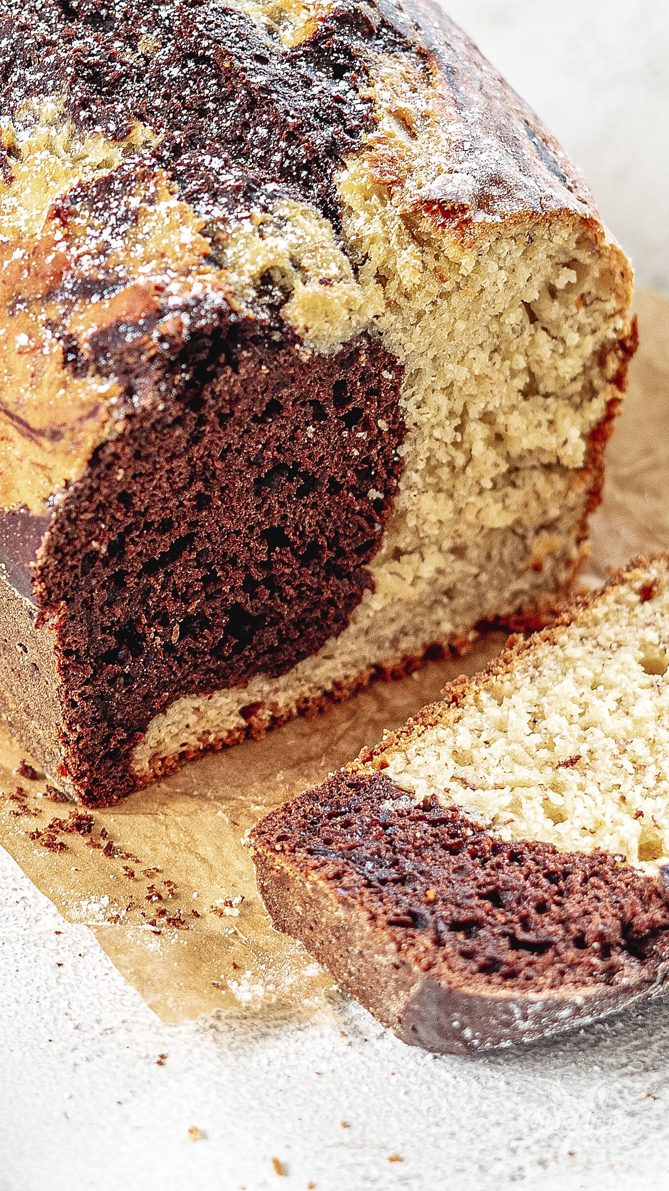 Kalorienarmer Marmorkuchen aus der Kastenform