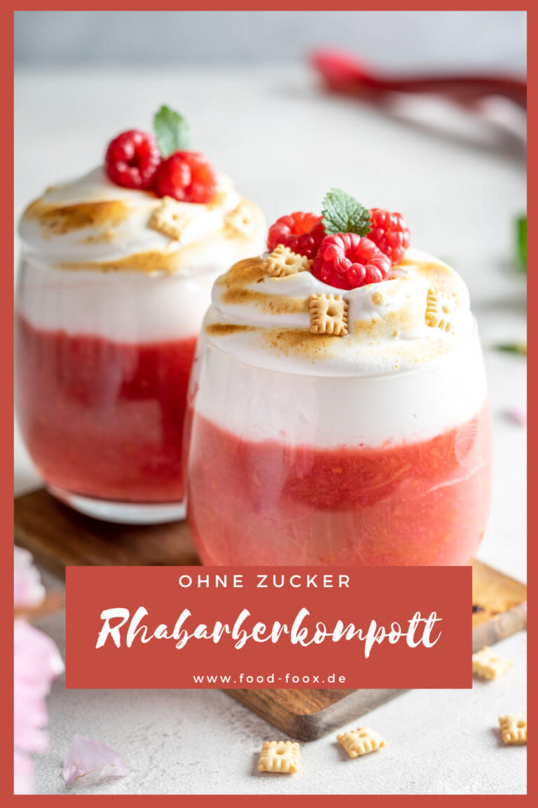 Collage für das Rezept "Rhabarberkompott mit Puddingpulver selber machen, ohne Zucker!" zum Teilen auf Pinterest