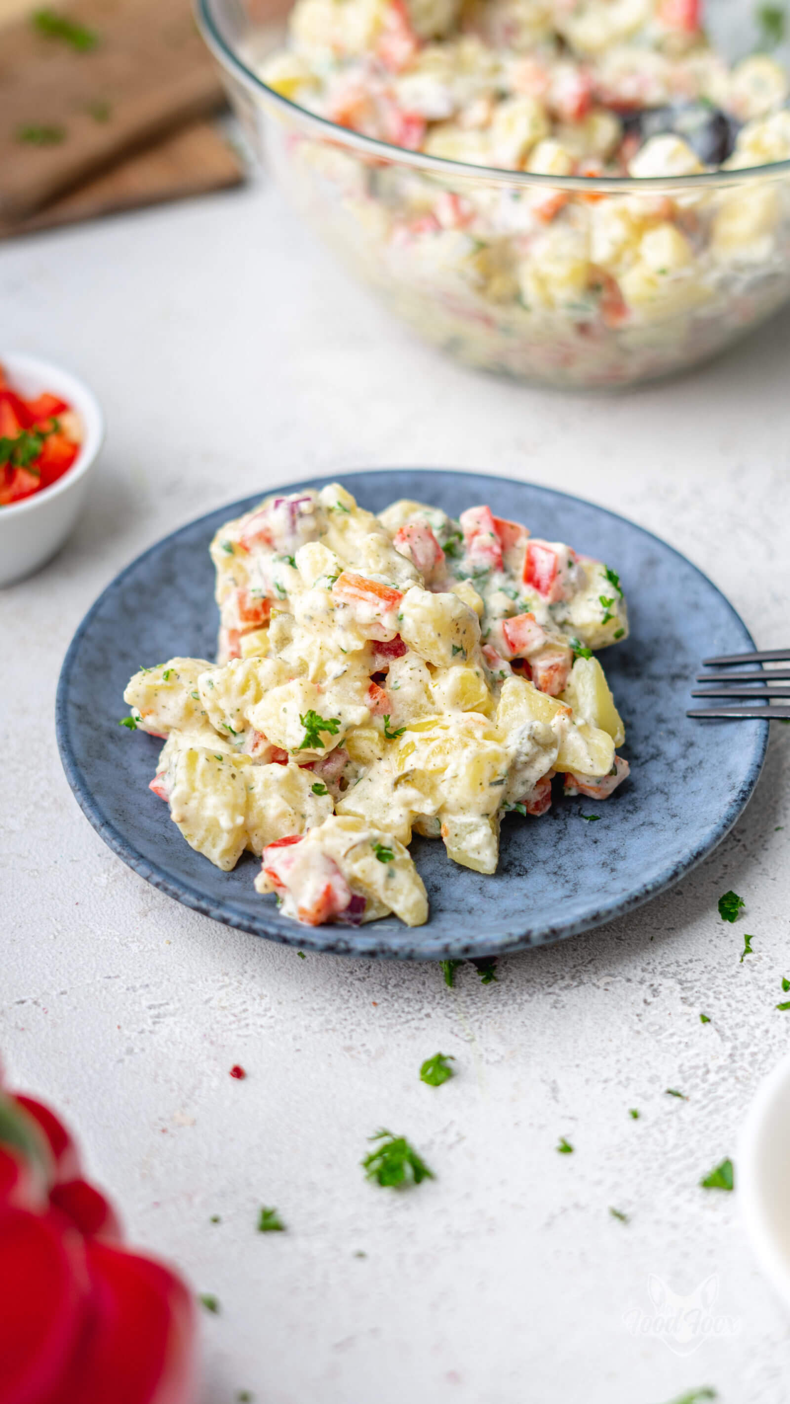 Kalorienarmer Kartoffelsalat mit Joghurt &amp; Gurke selber machen