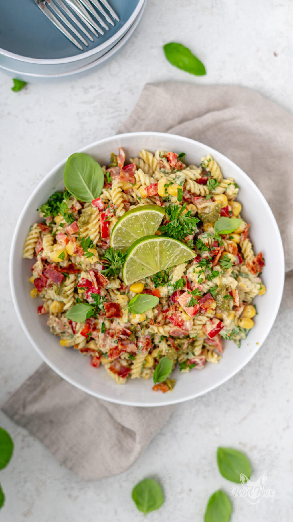 Sommerlicher Nudelsalat mit Joghurt - Food Foox