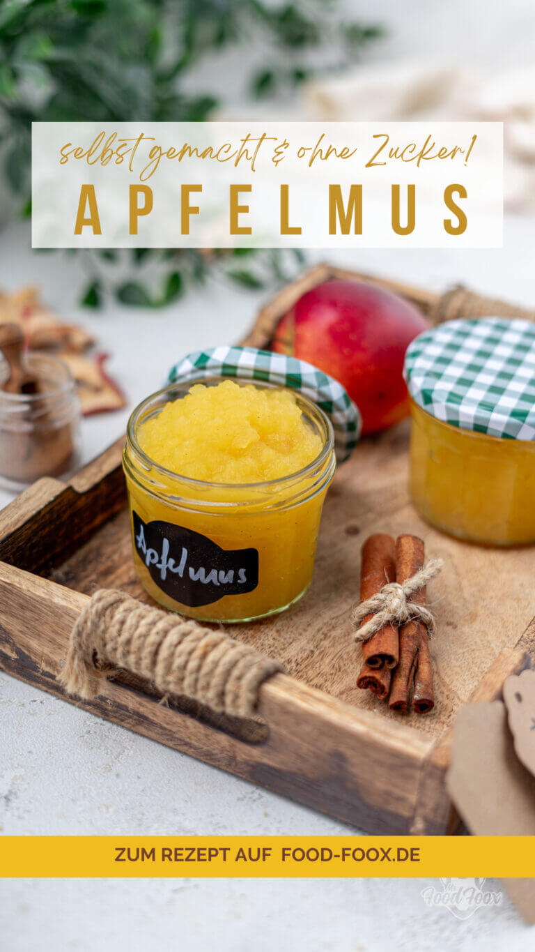Collage für das Rezept "für selbst gemachtes Apfelmus mit Vanille & wahlweise Zimt - ohne Zucker, einfach, schnell & lecker" zum Teilen auf Pinterest