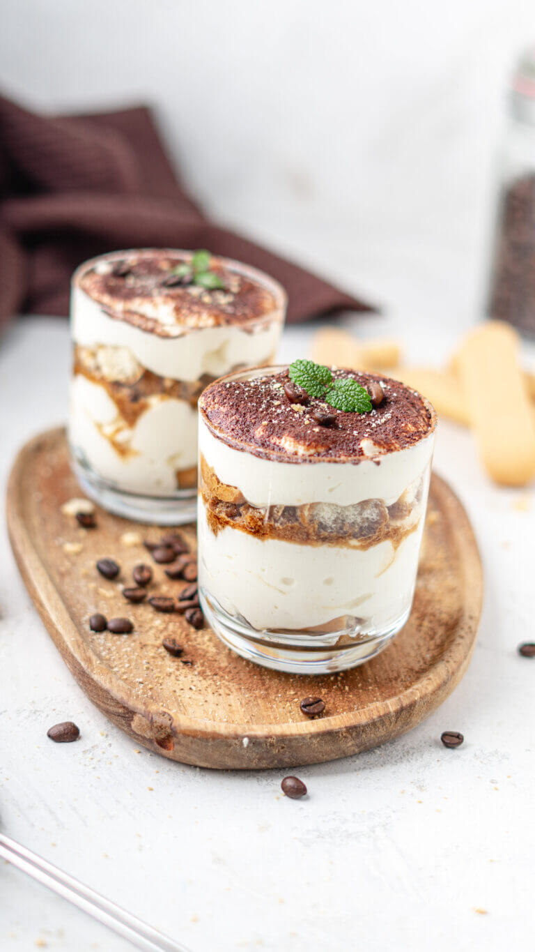 einfacher Nachtisch im Glas - Tiramisu, kalorienarm und ohne Zucker